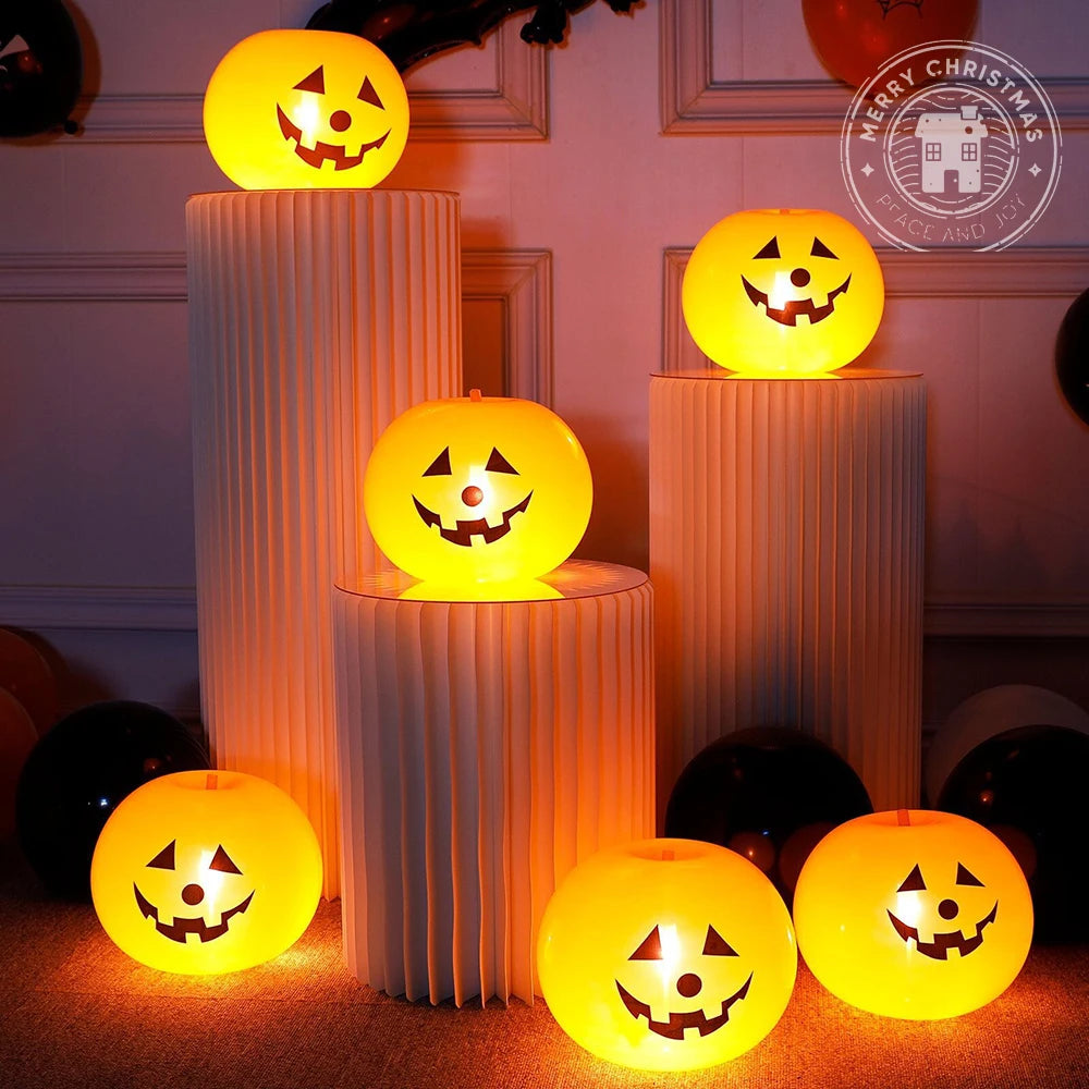 NEW 5-20pcs Halloween Balloons Halloween Decorations Luminous Balloon Party Decor Pumpkin Ball