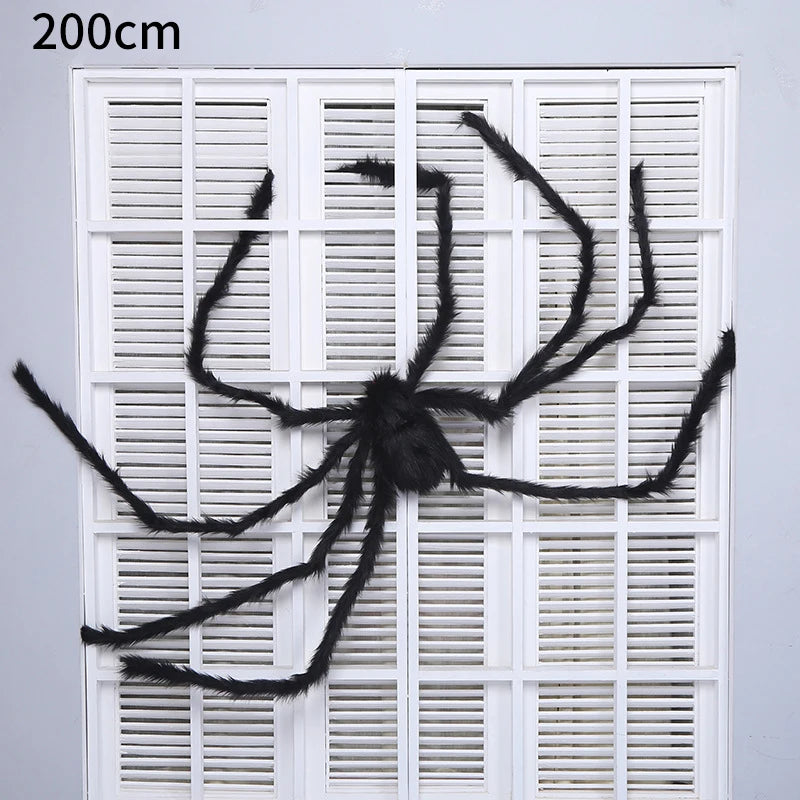 30-200cm Halloween Big Plush Spider Horror Halloween Decoration Party Prop Outdoor Giant Spider Decor Chamber Prank Black Spider