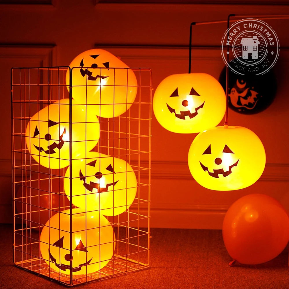 NEW 5-20pcs Halloween Balloons Halloween Decorations Luminous Balloon Party Decor Pumpkin Ball