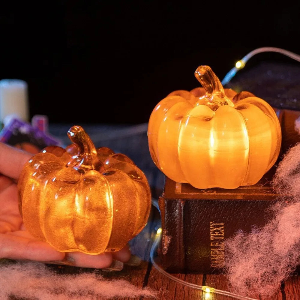 Halloween Pumpkin Decor Light Led Illuminated Battery Powered Dress Up Props Ornament Pumpkin Lights for Party Indoor or Outdoor